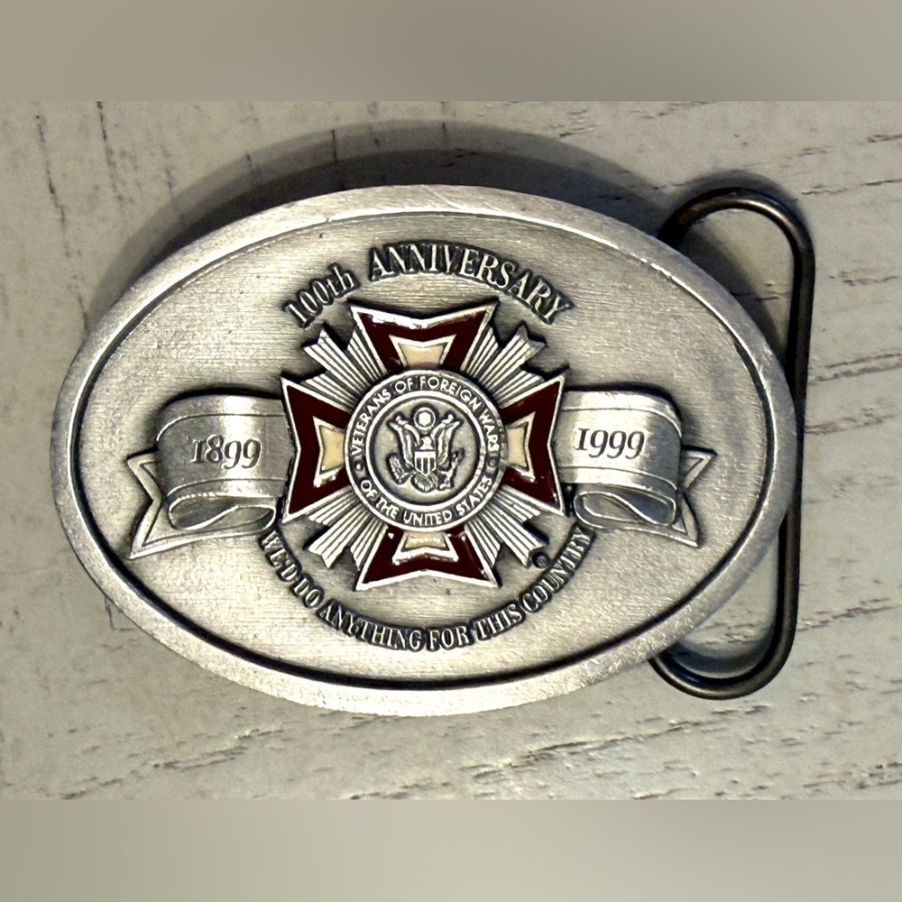 1999 VFW 100th Anniversary Limited Edition Pewter Belt Buckle